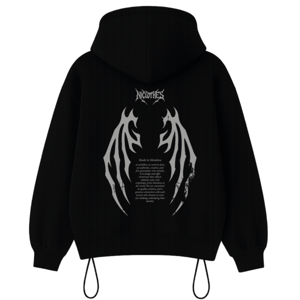 Hoodie Boxy FIT Gothic Wings adjustable